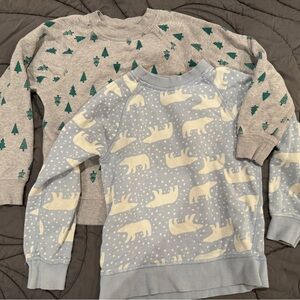 HANNA ANDERSON Kids Polar Bear and Tree Print Sweatshirts. 6-7 size.